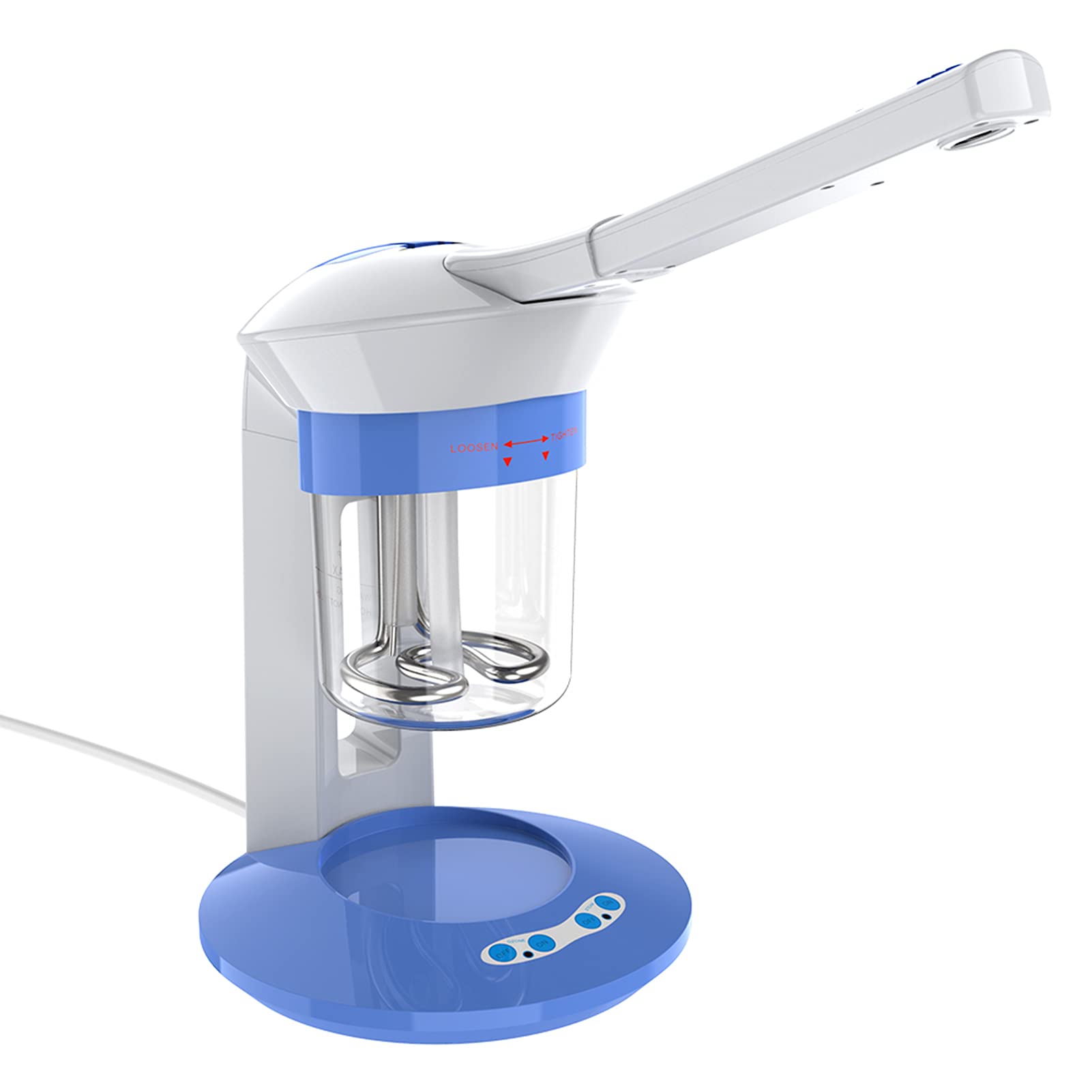 Desktop Facial Steamer Professional, Portable Vapour Steamer Face Care Facial Steamer Salon for Pores and Sinus, 2 in 1 Nano Ionic Face Steamer with UV Light for Facial Skin or Dry Hair