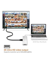 USB C Digital AV Adapter, avotch USB C HUB Multipuerto , 3.1 tipo C Hub con entrega de potencia para la carga, salida de HDMI 4 K, lector de tarjetas, 2 puertos USB 3.0 y Gigabit Ethernet Adapter