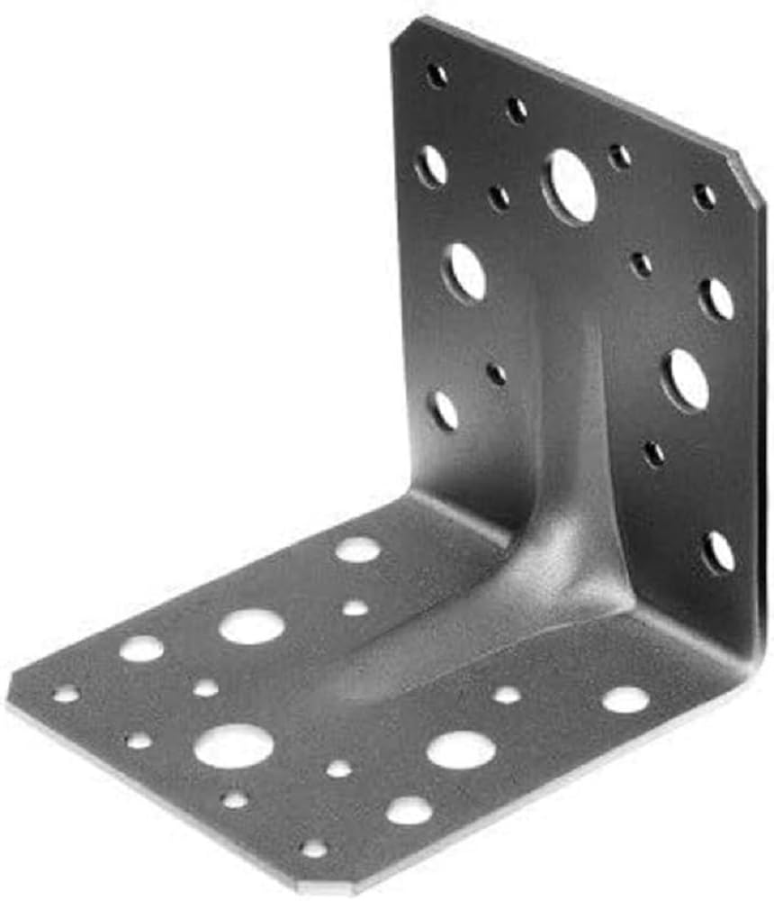Heavy Duty Angle Connector with Ribbing Bulk Pack Sendzimir-Galvanised 100 x 100 x 90 mm / 12 STK.