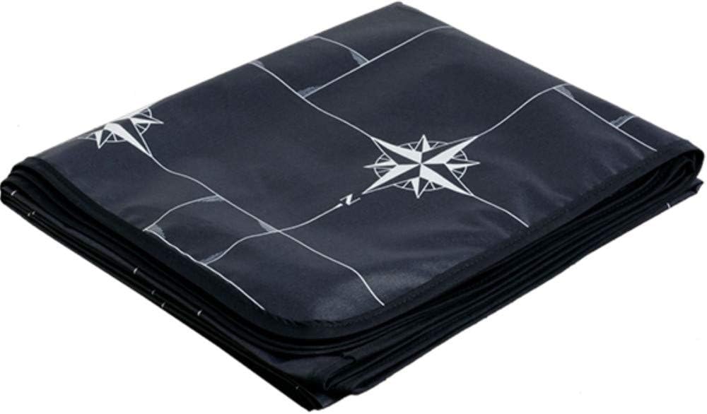 MB Coastal Designs 15411 Northwind Nautical Plastified Tablecloth, Navy Blue/White