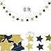 1st Birthday Boy Prince Party Supplies Navy Gold Birthday Party Decorations Blue Happy Birthday Banner Paper Star Garland Paper Flowers Tissue Paper Pom Poms Paper Lanterns for Boy First 1st Birthday