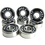 TRB RC 8x22x7mm SI-BK ABEC 5 Precision Skate Ball Bearings Rubber Seals (8)