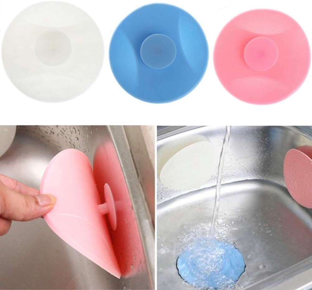 Drain Stopper 3 Pack Large Bathtub Plug Hair Catcher Universal Drain Suction Cover for Bathroom Kitchen Laundry