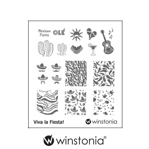 Winstonia Nail Art Stamping Image Plate - Viva la Fiesta!