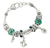 DianaL Boutique Zodiac Sign Pisces Horoscope Charm Bracelet Silver Tone Pandora Inspired Gift Boxed Fashion Jewelry