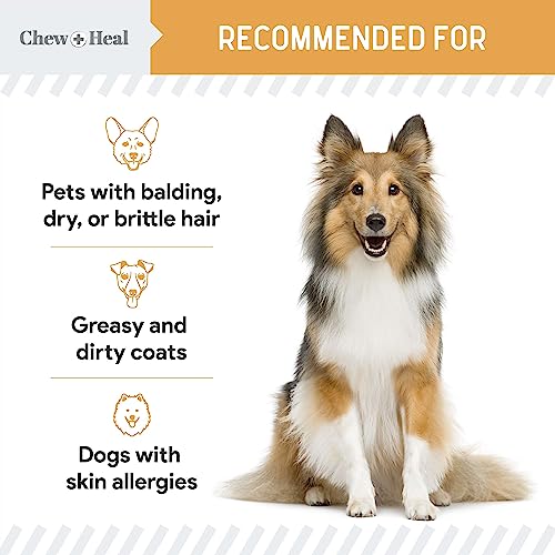 Salmon Oil for Dogs 180 Soft Chew Omega Treats for Skin and Coat Fish Oil Blend of Essential
