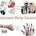 Rainbow Unicorn Party Favors 34pcs - Magical Unicorn Birthday Theme Pack Sets - Unicorn Keychain, Bracelet, Ring, Sticker Party Supplies for Kids Boys Girls Teens