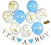 Baby Shower Party Decorations Decoration Decor Assembled Banner (IT'S A BOY) & 9PC Balloons w/Ribbon [Gold, Baby Blue, White] Kit Set Supplies Bundle | Hang on Wall Door Chair | It Is A Boy