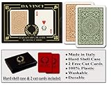 DA VINCI Italian 100% Plastic Playing Cards, 2 Deck Set with Hard Shell Case and 2 Cut Cards
