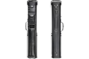 MangoRun 6-Hole Hard Pool Cue Case – Bull Head Design with Metal Stand, Holds 4 Shafts & 2 Butts, Durable Travel Storage for 