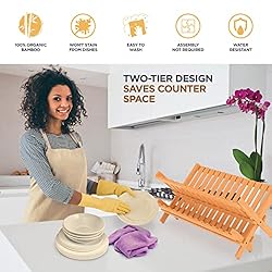 Bambüsi Bamboo Dish Drying Rack - Collapsible