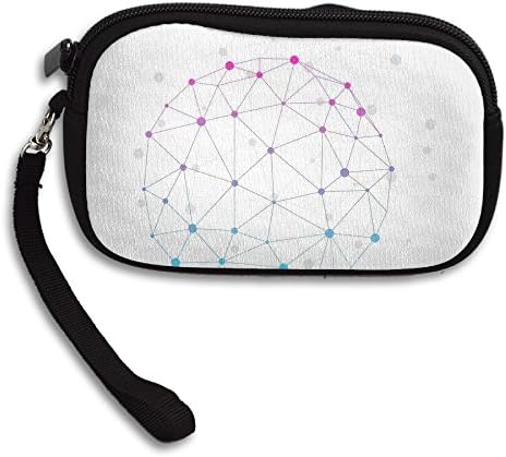 Hand-held Belt Zipper Small Wallet Chemical Molecules Purse Porte-monnaie Cards Holder Wallet Purse