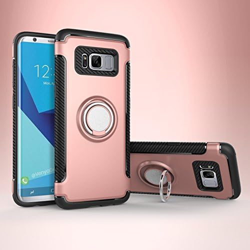 Newly Designed Samsung Galaxy S8 Phone Case with Kickstand, Durable, Shock Proof, Slim and Stylish, 8 Colors Available (Rose Gold)