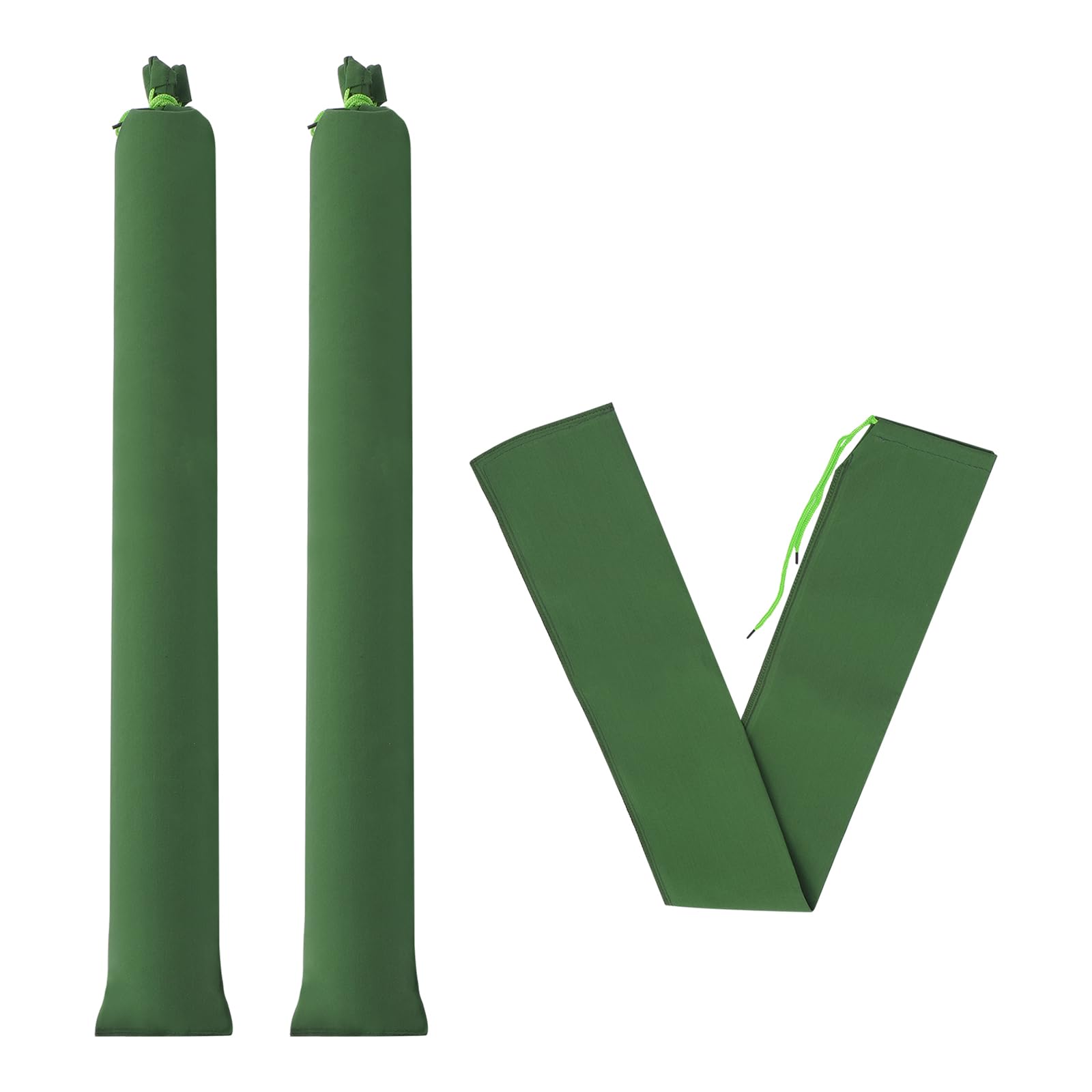 PATIKIL 4.2' x 6" Sand Bag for Flooding, 3 Pack Long Canvas Sandbags Thickened Water barriers for Flooding with Binding Elastic Band for Door Flood Control, Green