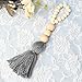 Pengxiaomei 3pcs Farmhouse Beads with Tassels, Wall Hanging Decor Wood Bead Graland Natural Prayer Beads