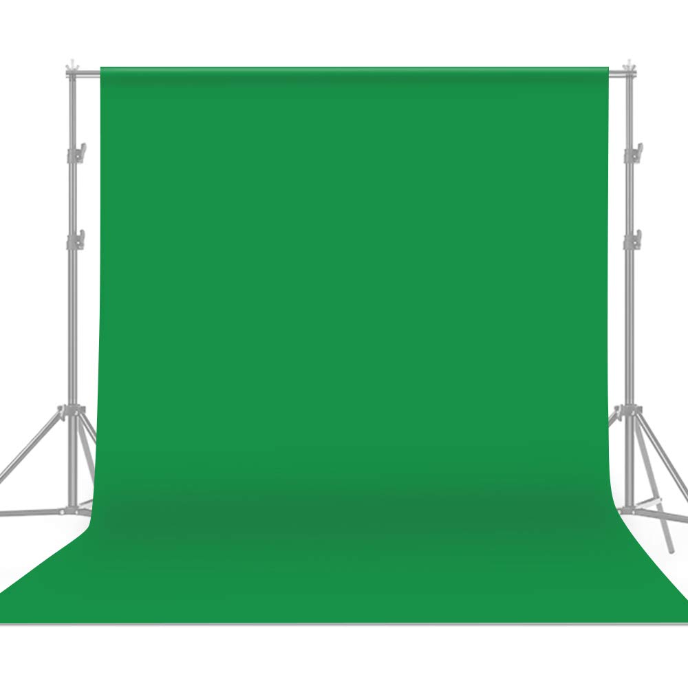 Camnoon Professional Green Screen Backdrop 3 * 6m / 10 * 19.7ft Studio Photography Background Washable Durable Polyester-Cotton Fabric Seamless One-Piece Design for Portrait Product Shooting