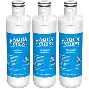 LT1000P Refrigerator Water Filter Replacement of AQUACREST, Compatible with LG LT1000P, LT1000PC, LT1000PCS, MDJ64844601, ADQ74793501, ADQ74793502, Kenmore 46-9980, 9980 (Pack of 3)