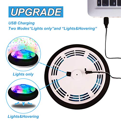 Kids Toys, Hover Soccer Ball Set with 2 Goals, Rechargeable Air Soccer with LED Light and Foam Bumper Indoor Projector Floating Ball Games Gift for 3 4 5 6 7 8-12 Years Old Boy Toddler（Newest Version）