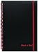 CASE OF 6 Black n' Red Twin Wirebound Notebook, Poly Cover, 11.75 x 8.25 Inches, Black, 70 sheets (E67008)