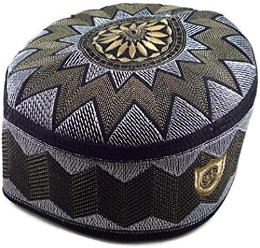 ALW006 Muslim Prayer Headware Kufi Hat Men Islam Skull Cap Ramadan Eid Gift