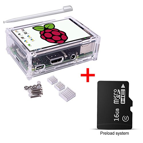 For Raspberry Pi 3 Kit , kuman 3.5 inch 320480 Resolution Touch Screen TFT LCD Display With 16GB TF card +Protective Case + 3 x Heat sinks+ Touch Pen , SC11+TF