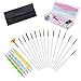 niceEshop(TM) 32PCS Nail Art Set Pen Brush Dotting Pen Nail File Finger Separator Cuticle Fork Polishing Block Stick