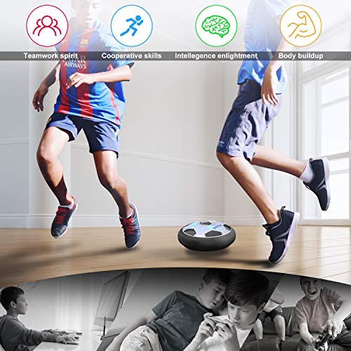 WisToyz Kids Toys Hover Soccer Ball Set with 2 Goals Indoor Outdoor Sports Air Soccer Set Foam Bumper LED Light Game Ball Toy for Kids Boys Girls Toddler Age 3,4,5,6,7,8-16 Inflatable Ball Included - Thumbnail 4