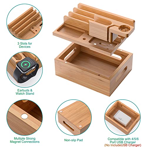 Bamboo Charging Station for Multiple Devices Pezin & Hulin Electronic