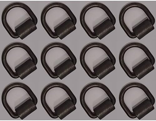 TWELVE (12) 1/2" D Rings Weld-on Tie Down Lashing Ratchet Flatbed Truck Trailer Cargo Strap