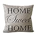 CoolDream Home Sweet Home Square Pillow Cover Cushion Case Toss Pillowcase(18