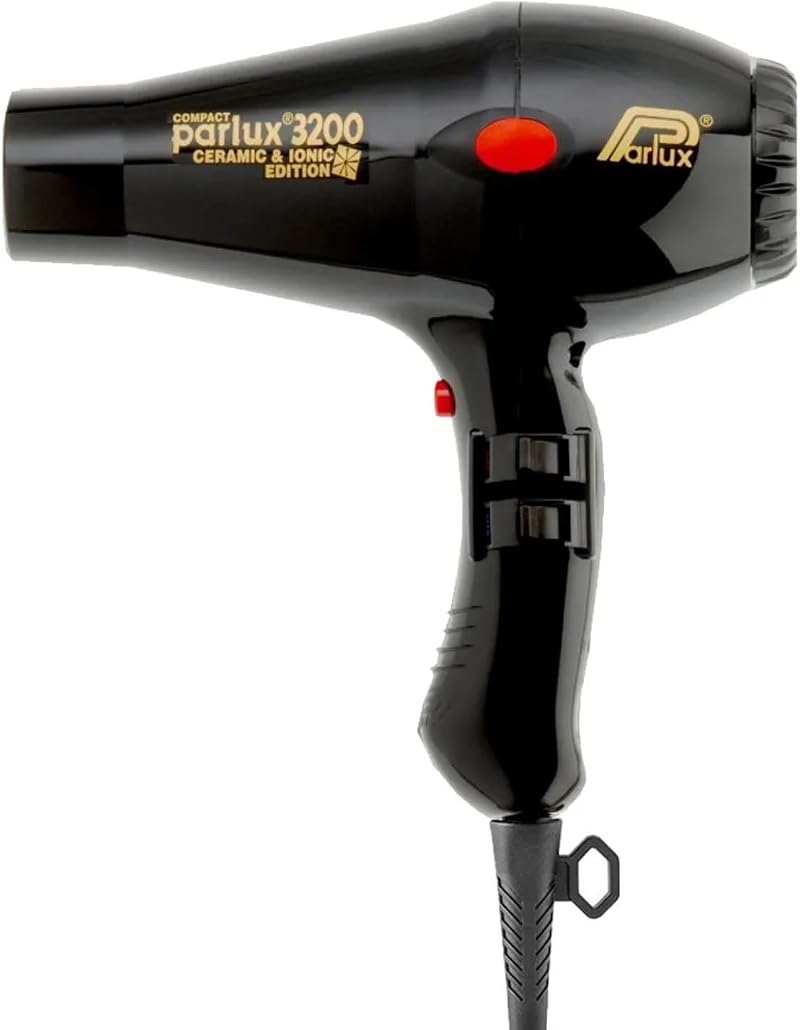 Parlux 3200 Ceramic Ionic Black 1900W Hair Dryer Lightweight Professional