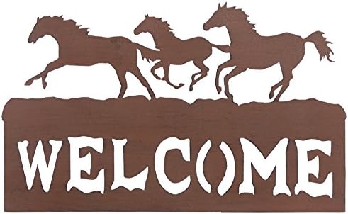 Gift Corral Running Horses Welcome Sign