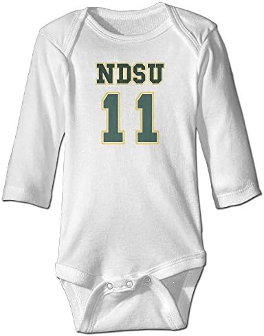 Duola Ndsu Carson Number 11 Logo Long-Sleeve Romper Outfits For 6-24 Months Toddler 6 M White