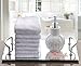 Monogrammed Towels Fingertip, Personalized Gift, 11 x 18 Inches - Set of 4- Silver Embroidered Towel - Extra Absorbent 100% Cotton- Soft Velour Finish - For Bathroom/ Kitchen/ Spa- Initial R (White)