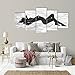 Abstract Black and White Canvas Wall Art Painting Modern Design Picture for Home Office Decor - 5 Pieces Nude Girl Framed On Wooden Frame Image Pictures Photo Artwork Decoration Ready to Hang