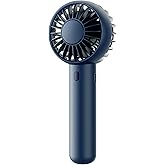 Gaiatop Mini Portable Fan, Navy Blue, Cute Design, Powerful Wind, Handheld and Desktop, Rechargeable Battery