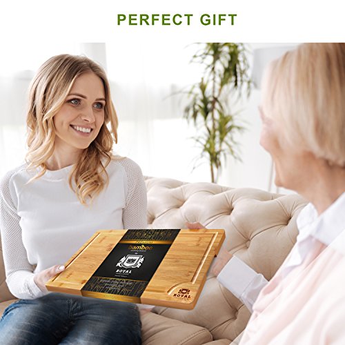 image for ROYAL CRAFT WOOD Small Bamboo Cutting Board for Kitchen with Handles a