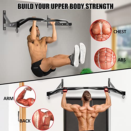 KUKUVI Pull Up Bar Wall Mount, Heavy Duty Wall Mount Pull-up Chin