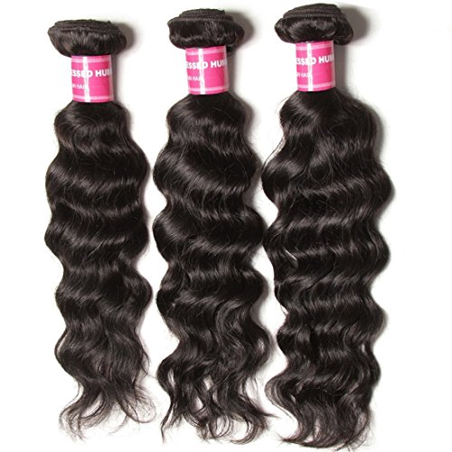 Beauty Forever Hair Brazilian Natural Water Wave Virgin Hair Wet and vavy Hair Weave 3 Bundles 100% Unprocessed Human Hair Extensions Natural Color 95-100g/pc (10 12 14)
