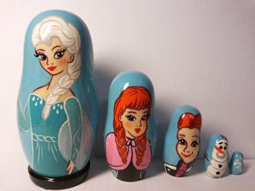 Frozen Elsa Disney Animated Film Matryoshka Russian Nesting Wooden Dolls Set 5pc 10cm by C2A Enterprise