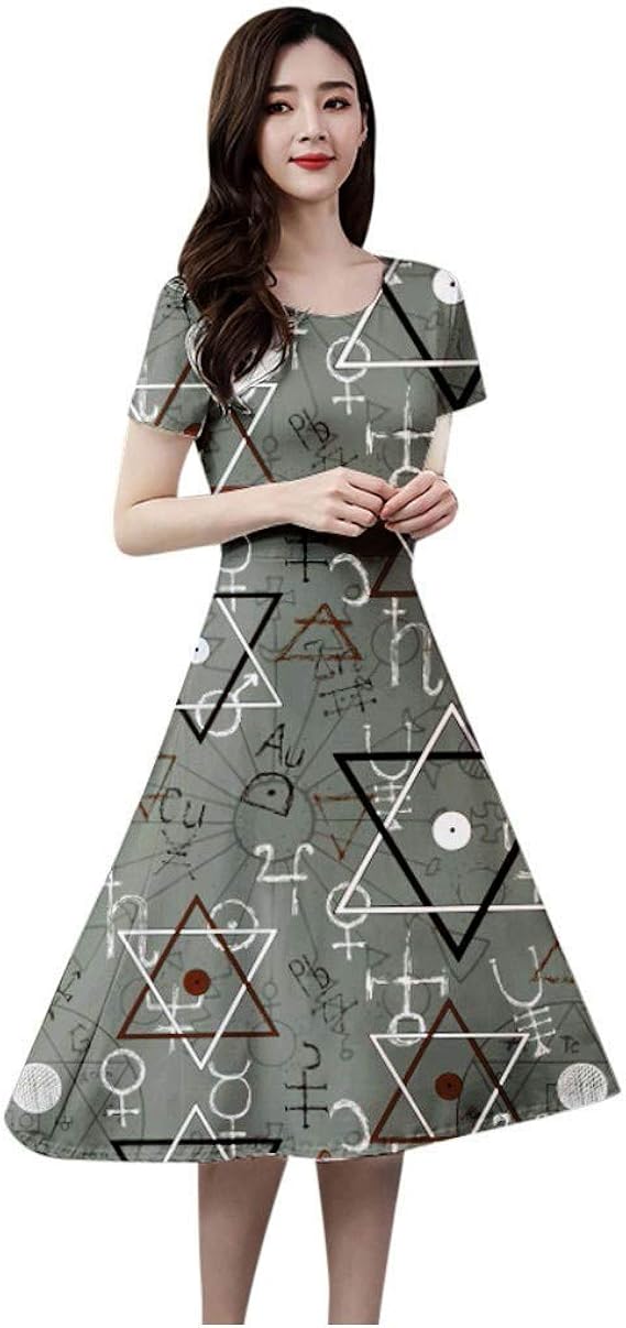 Amazon ロングワンピース レディース 春 韓国風 Aライン 着痩せ 可愛い プリント レトロ ドレス 大きいサイズ 半袖 丸首 ワンピース エレガント おしゃれ ハイウエスト リゾートワンピース タイトワンピース 普段着 通勤 ボヘミアン ゆったり 旅行 ワンピース