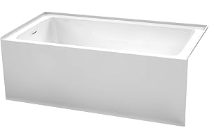 WYNDHAM COLLECTION Grayley 60 x 32 Inch Alcove Bathtub in White with Left-Hand Drain and Overflow Trim in Shiny White