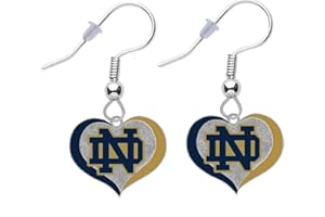 FINAL TOUCH GIFTS Notre Dame University Swirl Heart Earrings Pierced