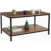 KUNOVA (TM) Industrial Coffee Table with Storage Living Sitting Room, 80 X 50 CM Wood Look Accent Furniture with Vintage Wood