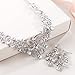 EVER FAITH Women's Crystal Gorgeous Floral Vine Bridal Necklace Earrings Set Clear Silver-Tone