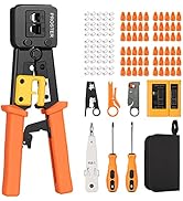 RJ45 Netzwerkkabeltester Werkzeugset für Netzwerk-Reparatur, Wartung und Netzwerk, professionell,...
