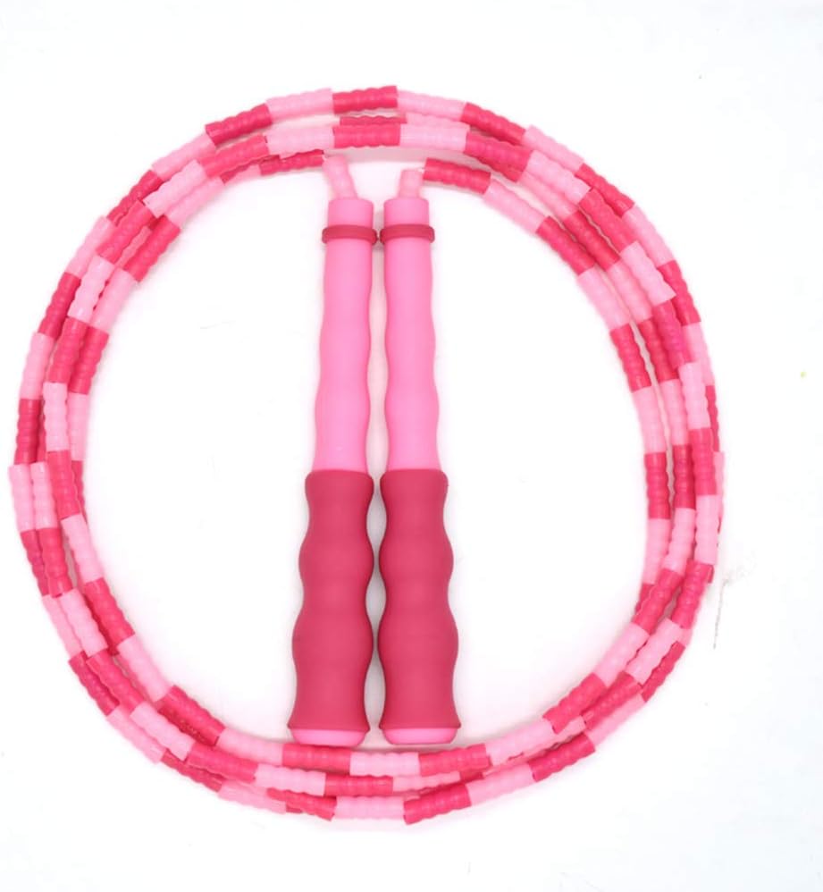 IyMoo Jump Rope Soft Beaded Skipping Rope, Adjustable Free Segmented Tangle-Free Workout Fitness Skip Rope School Jumping Rope for Men Women Kids