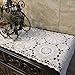 USTIDE 100% Cotton Crochet Lace Rectangular Table Runner Bedside Table Cover Ecru Dresser Scarf Doilies,2pcs 11 Inch X23 Inch