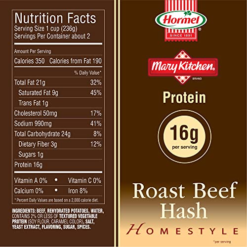 MARY KITCHEN Roast Beef Hash, Canned Roast Beef Hash, 15 Oz (6 Pack) on