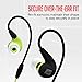 MEE audio M7P Secure-Fit Sports In-Ear Headphones with Mic, Remote, and Universal Volume Control (Green)